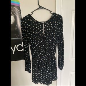 black floral print romper